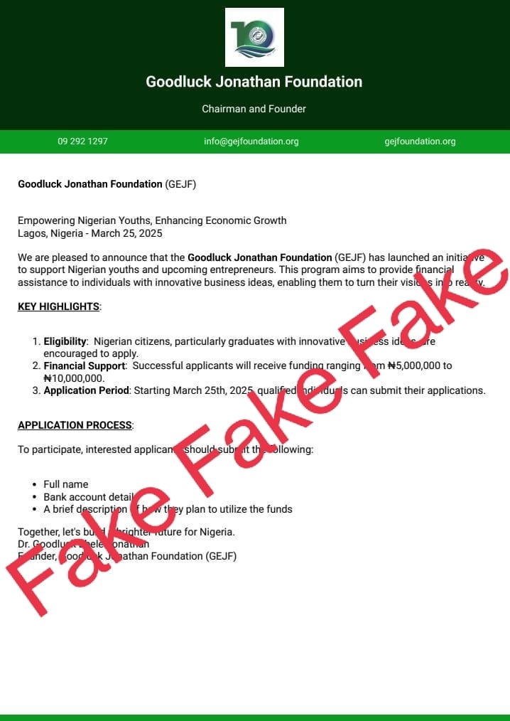 Disclaimer on Misleading Information Regarding Empowerment Initiative