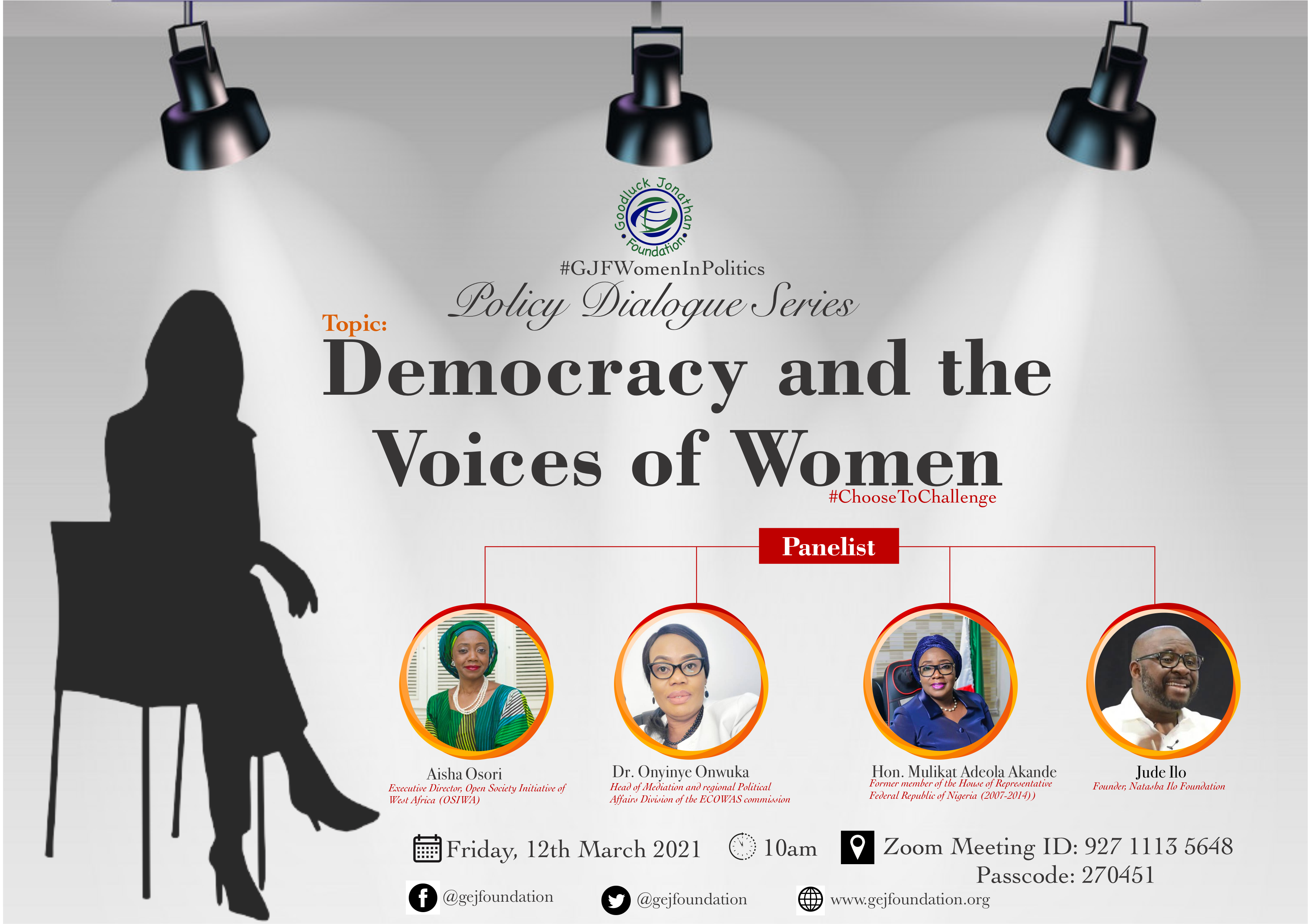 Video from the GJF Women in Politics Dialogues series themed: Democracy and the Voice of Women